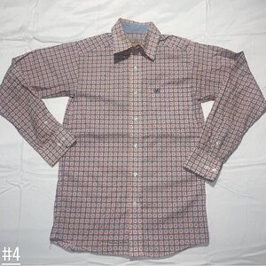 Ariat Men's Button-Down Shirt in Blue & Red Geometric Print